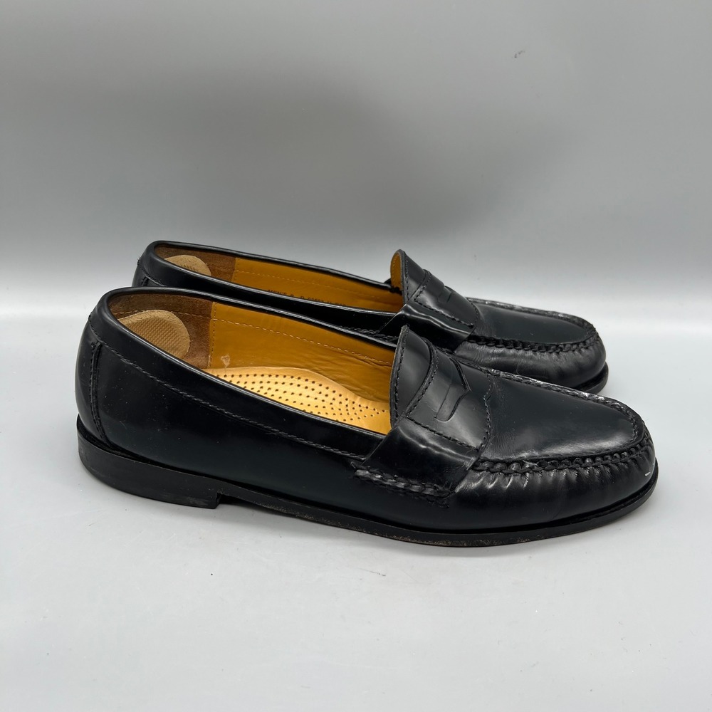 Cole Haan Penny Loafers Mens 9 Black Leather Slip On Classic Dress Shoes